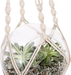 Macrame Plant Hanger, 2 Pack Plant Hanger, Cotton Rope Plant Hangers Indoor Outdoor, 4 Legs Plant Hanger Brackets, Flower Pot Hanging Plant Holder for Home Decorations (White) (40 Inch)
