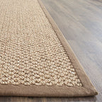 SAFAVIEH Natural Fiber Collection Runner Rug - 2'6" x 10', Natural Brown, Sisal, Woven Design with Border (NF525B) - color: Natural, size: 2'6" x 10' (Runner)