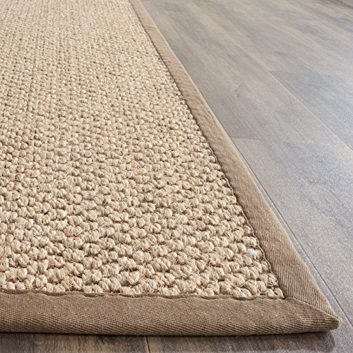 SAFAVIEH Natural Fiber Collection Runner Rug - 2' x 8', Natural Brown, Sisal, Woven Design with Border (NF525B) - color: Natural, size: 2' x 8' (Runner)