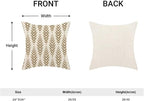 BETGINY Tan Khaki Boho Pillow Covers 20 x 20 Inch Pack of 2, Bohemian Ethnic Herringbone Pattern Decorative Throw Pillow Covers Linen Modern Geometry Farmhouse Outdoor Pillowcase for Sofa Couch Decor
