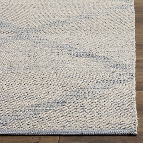 SAFAVIEH Montauk Collection Accent Rug - 4' x 6', Light Blue, Handmade Cotton, Ideal for High Traffic Areas in Entryway, Living Room, Bedroom (MTK821B) - color: Light Blue, size: 4' x 6' (Rectangular)