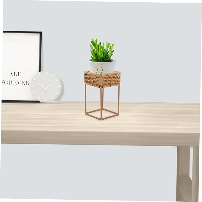 Cabilock Rattan Planters Boho Style Plant Stands Decorative Flower Pot Display Wicker Plant Shelf Indoor Outdoor Home Decor