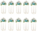 Gold Metal Cube Vase Stand for Wedding Centerpieces, 31.5in Tall, 10 Pcs