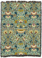 Pure Country Weavers William Morris Lodden Moss Blanket XL - Arts & Crafts - Gift Tapestry Throw Woven from Cotton - Made in the USA (82x62) - color: Moss, size: X-Large