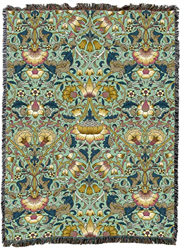 Pure Country Weavers William Morris Lodden Moss Blanket XL - Arts & Crafts - Gift Tapestry Throw Woven from Cotton - Made in the USA (82x62) - color: Moss, size: X-Large