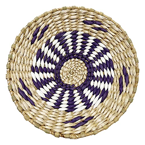 Ochine Woven Wall Basket Set Hanging Seagrass Baskets Boho Wall Basket Decor Wall Hanging Baskets Wicker Rattan Wall Decor Decorative Handmade Round Woven Wall Sculptures for Living Room Bedroom - color: D, size: 20CM