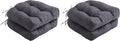 Outdoor Chair Cushions Set of 2, Patio Chair Cushions with Ties,19x19+5” Tufted Outdoor Seat Cushions, Waterproof Patio Furniture Cushions, Outdoor Dining Chair Pads, Dark Grey (Pack of 2)
