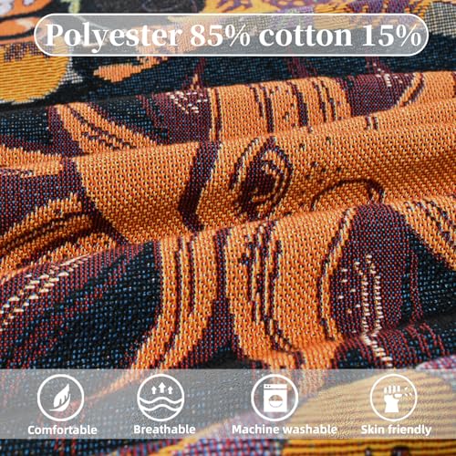 Boho Throw Blanket Reversible Cotton Bohemian Tapestry Hippie Room Decor Outdoor Blanket Double Sided (Boho Sun Black 50"x60") - color: Boho Sun 5, size: 50*60 inch