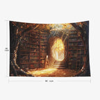EMMTEEY Enchanting Library Wall Tapestry 80X60 Inch - Fairytale Bookshelf Wall Decor for Living Room Fantasy Medieval Backdrop for Dorm Classroom
