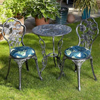 LVTXIII Outdoor Bistro Chair Cushions, 15"x15"x4" Round Patio Chair Cushions, All Weather Tufted Seat Cushions for Patio Furniture Use, Set of 2, Swaying Palms Blue - color: Swaying Palms Blue