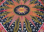 ICC Large Square Floor Pillow Cover Hippie Ottoman Pouf Cover Daybed Cotton Mandala Cushion Cover with Heavy Duty Zipper Seating Ottoman Poufs Dog-Pets Bed (Yellow Burning Sun, 35" Square)