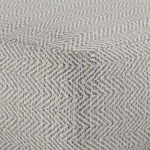 SIMPLIHOME Nate Square Pouf - 20 inch Wide Upholstered Handwoven Cotton Ottoman in Patterned Grey Melange, Boho Footstool or Extra Seating for Living Room with Artisanal Texture, Assembled - color: Patterned Grey Melange, style: Cotton Pouf