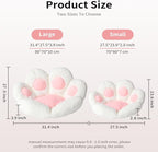 Ditucu Cat Paw Cushion Kawaii Chair Cushions 27.5 x 23.6 inch Cute Stuff Seat Pad Comfy Lazy Sofa Office Floor Pillow for Gaming Chairs Room Decor White
