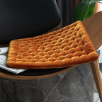 vctops Luxury Velvet Square Chair Pad Thin Soft and Comfy Chair Cushion Tufted Indoor Seat Cushion Pillow Tatami (Orange,17"x17")