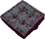 LINGXIYA Floor Pillow,Meditation Pillow for Floor,Bohemmia Style Yoga Cushion Floor Pad for Home Bay Window Party Garden Decoration,15.7"x15.7"x3.5",Purple