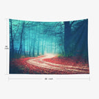 EMMTEEY Autumn Forest Tapestry Autumn Forest Road Red Leaves Tapestry for Girls Bedroom 60X50 Tapestry Present for Friends Families