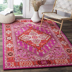 SAFAVIEH Bellagio Collection 2' x 3' Red / Pink BLG545B Handmade Medallion Premium Wool Accent Rug - color: Red/Pink, size: 2' x 3' (Rectangular)