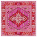 SAFAVIEH Bellagio Collection Area Rug - 3' Square, Red & Pink, Handmade Medallion Wool, Ideal for High Traffic Areas in Living Room, Bedroom (BLG545B) - color: Red/Pink, size: 3' x 3' (Square)