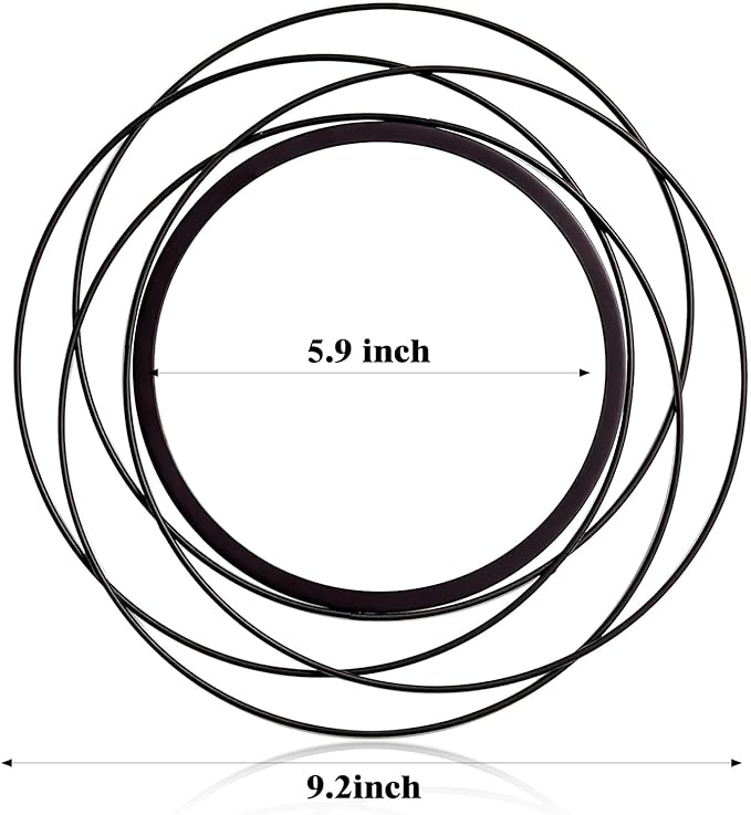 3 Set 9.5 Inch Black Circle Mirrors Wall Decor Iron Frame Wire Mirror Metal Circular Mirror Home Decor Hanging Mirrors for Room/Bedroom/Bathroom/Entryway