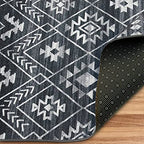 ReaLife Machine Washable Area Rug Runner - Living Room Bedroom Bathroom Kitchen Entryway Office - Padded Low Pile Stain Resistant Premium - Geometric Moroccan Diamond - Jace 3' x 5' - color: Jace, size: 3' x 5' (Rectangular)
