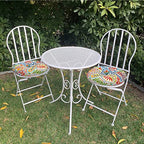 LVTXIII Outdoor Bistro Chair Cushions, 15"x15"x4" Round Patio Chair Cushions, All Weather Tufted Seat Cushions for Patio Furniture Use, Set of 2, A Paisley Ummi Multi - color: A Paisley Ummi Multi