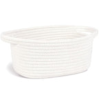 ABenkle Small Storage Basket, Mini Basket, Cute Tiny Cotton Rope Woven Basket, Shelf Basket, Boho Decorative Toy Storage Bin Gift Baskets, White
