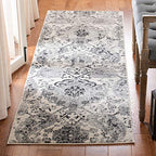SAFAVIEH Madison Collection Runner Rug - 2'3" x 8', Cream & Silver, Boho Chic Glam Paisley Design, Non-Shedding & Easy Care, Ideal for High Traffic Areas in Living Room, Bedroom (MAD600D) - color: Cream/Silver, size: 2'3" x 8' (Runner)