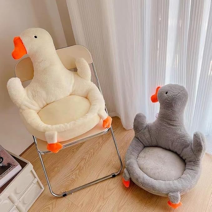 XIAOHONG Cute Seat Cushion with Backrest, Gaming Chair Cushion Kwaii Cartoon Animal Plush, Comfy Chair Cushion Plush Non Slip Floor Cushions Seating for Kitchen Office Bedroom