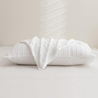 JELLYMONI Pillowcases Standard Size Bright White 2 Pack Boho Striped Bed Pillow Covers 20x26in Polyester Envelope Pillow Shams Tufted Bohemian Textured (Pillows are not Included)