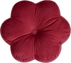 Xuyier Flower Pillow, Flower Shaped Pillow with Velvet for Couch Bed Chair Sofa, Home Decor Floor Seating Cushion Cute Throw Pillows for Living Room Bedroom (15 Inches, Wine Red)