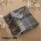 BATTILO HOME Olive Green Plaid Throw Blanket for Couch - Army Green Plaid Blanket Buffalo Checkered Blankets - Lightweight Farmhouse Outdoor Throw Blankets for Bed, Sofa 50"x60" - color: Army Green