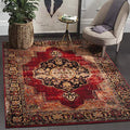 SAFAVIEH Vintage Hamadan Collection Area Rug - 6'7" x 9', Red & Multi, Oriental Traditional Persian Design, Non-Shedding & Easy Care, Ideal for High Traffic Areas in Living Room, Bedroom (VTH219A)
