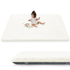 1.5" Thick Baby Play Mat for Floor, 59x79 Playpen Mat, Pro Soft Flannel Foam Mats Toddler Infant Kids Crawling for Nursery Rug Playroom Living Room Waterproof Easy Care Non-Slip (Cream)