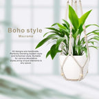 1 Pack Macrame Plant Hanger,Hanging Plant Holder, Boho Home Decor Hanging Basket with Wood Beads,Hanging Planters for Indoor Plants,Plant Hanger Indoor 43" Ivory (POTS NOT Included)