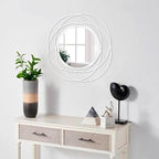 Wall Mirror Modern Metal Frame Arts Circle Mirror for Wall Decorative Home Living Room Balcony Bedroom Bathroom Hallway Farmhouse Entryway Gold 16” x 16”