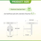 DELLAN Wall Plant Holder, 3 Pack Metal Wall Planters Stand Floating Shelves for Indoor Plants, Window Sill Plant Decor for Bedroom, Bathroom, Living Room, Home, Office, All White