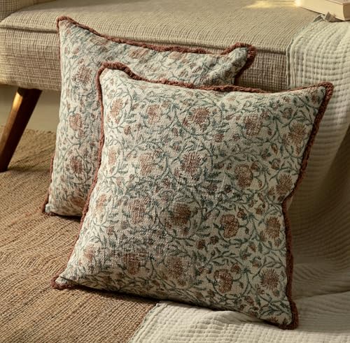 Decorative Throw Pillow Covers, Set of 2 (White Mahogany, 18" x 18" (Pack of 2)) - color: White Mahogany, size: 18" x 18" (Pack of 2)