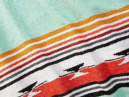 Teal Mexican Blanket by Laguna Beach Textile Co - Beach, Yoga, Camping, or Decorative Throw Blanket - Traditional Handmade Serape - Teal Baja - color: Teal
