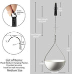 Hajia Waterdrop Shaped Hanging Planter, Metal Plant Hanger with Non-Detachable Pot, Hanging Plant Holder for Wall and Ceiling Decor.(No Plants and Drainage Holes) (Black, Medium 1 Pack)