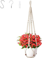 43 Inch Macrame Plant Hanger Large,Heavy Duty Indoor Hanging Plant Holder for Plants Pots Hangers for Live Plants,Outdoor Garden Home and Boho Wall Home Ceiling Decor,2 Set(Planter Pot Not Included)