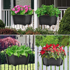 ORIMERC 9.8 Inches Self Watering Wall Planters for Indoor Plants, Railing Planters Balcony Planters Wall Hanging Planters, Lightweight, Dark Coffee (Pack of 8) - color: Dark Coffee