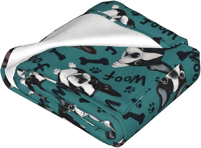 Dog Throw Blanket Soft Flannel Blanket 60"x50" in Bed Blanket Home Decor for Room Sofa Couch All Season