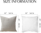 Softalker Throw Pillow Covers 20x20 Inch, Set of 2, Soft Corduroy Boho Stripe Decorative Pillow Cover, Couch Fluffy Pillow Cover for Farmhouse Home Decor Bed Living Room, Grey