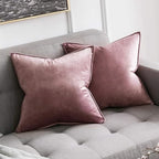 MIULEE Jam Velvet Throw Pillow Covers 18x18 Soft Decorative Solid Square Cushion Cases Pack of 2 Modern Luxury Home Decor for Couch, Sofa, Bedroom