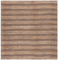 SAFAVIEH Natural Fiber Collection Area Rug - 6'6" Square, Black & Natural, Handmade Boho Farmhouse Rustic Jute & Cotton, Ideal for High Traffic Areas in Living Room, Bedroom (NFB654Z)