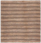 SAFAVIEH Natural Fiber Collection Area Rug - 6'6" Square, Black & Natural, Handmade Boho Farmhouse Rustic Jute & Cotton, Ideal for High Traffic Areas in Living Room, Bedroom (NFB654Z)
