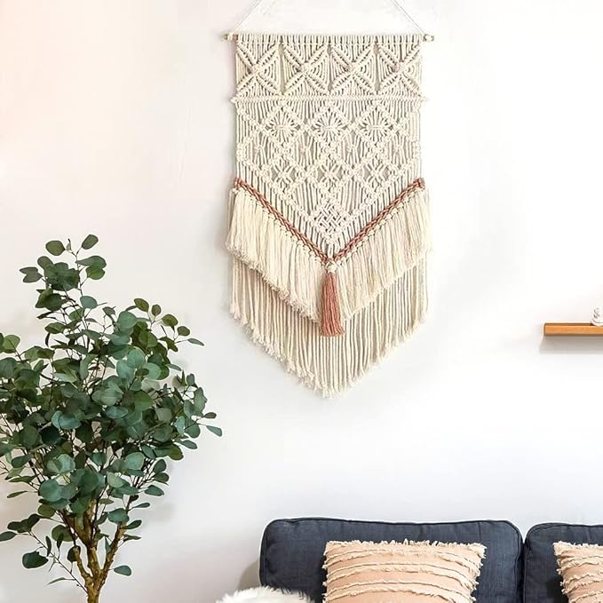 BMIDRUT Hanging Macrame Tapestry Dream Catchers Hand Woven Tapestries Boho Wall Art Decor Home Wall Decor Wall Pediment