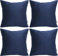 Thmyo 4-Pack 100% Cotton Comfortable Solid Decorative Throw Pillow Case Square Cushion Cover Pillowcase Sublimation Blank Pillow Covers Christmas DIY Throw Pillowcase(24x24inch/60x60cm,Midnight Blue)