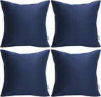 Thmyo 4-Pack 100% Cotton Comfortable Solid Decorative Throw Pillow Case Square Cushion Cover Pillowcase Sublimation Blank Pillow Covers Christmas DIY Throw Pillowcase(20x20inch/50x50cm,Midnight Blue)