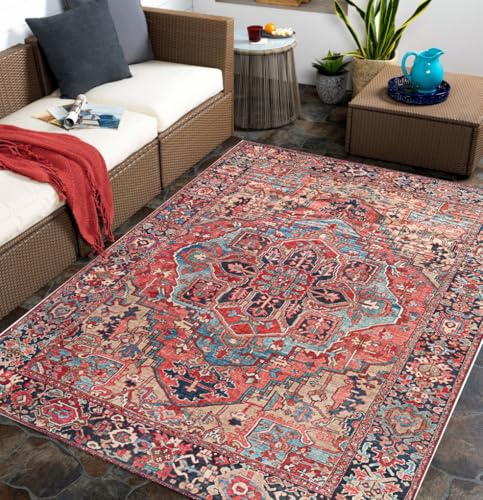 Burgundy Distressed Pattern Boho Washable Rug for Living Room Bedroom Diningroom Office Playroom Nursery Room Vintage Area Rugs 2x3 Soft Non Slip Kitchen Hallway Indoor Large Carpet - color: H, size: 2x3ft